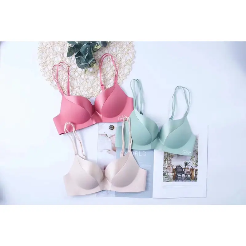 Push Up Bra Motif Polos Deep V 097 Size 34 36 38 Bahan Kualitas Premium Serat Kapas Spandeks Seamless Tidak Membekas Tali Anti Melorot Tidak Nyeplak Jiplak BH Pengait 3 Busa Tipis Tanpa Kawat Remaja Wanita Perempuan Dewasa Cewek Sexy Seksi Pakaian Dalam 3