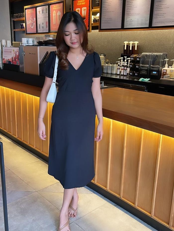 midi dress hitam polos Dress Hitam Polos Bagus