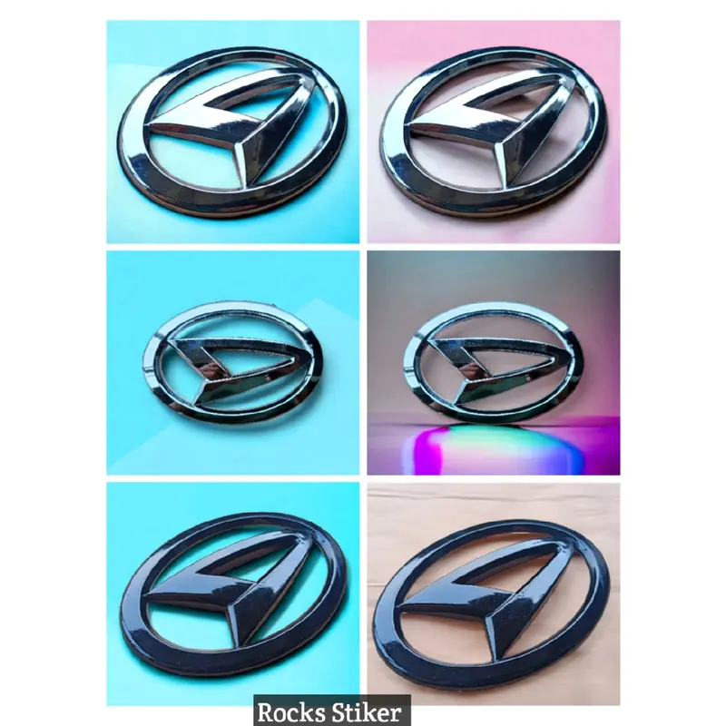 Emblem 12cm tempel Logo depan dan belakang mobil DAIHATSU xenia 2004-2012 Granmax luxio warna CHROME dan hitam ukuran 12cm x 8,3cm Car Aksesoris kendaraan 1