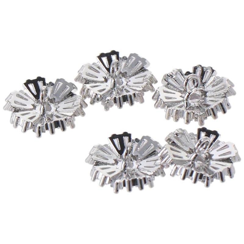 5 PCS DIY Crafts Zircon Rhinestone Buttons Flower Zircon Rhinestone Buttons 16mm Buttons for Sewing Fancy Wedding 2