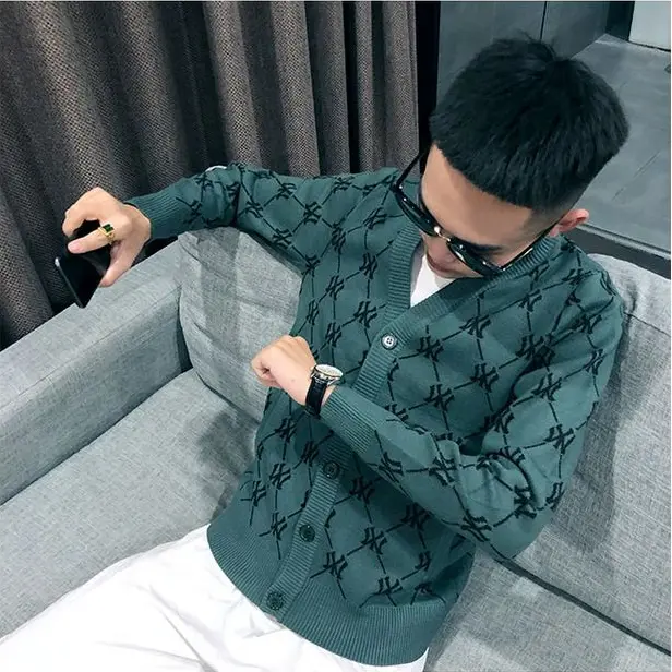 Áo Cardigan Len Nam, Áo Mặc Bên Ngoài Thời Trang, Phong Cách Hàn Quốc Mới 2020, Thích Hợp Cho Mùa Thu Và Mùa Đông, Áo Khoác Len Cùng Phong Cách Người Nổi Tiếng Trên Internet, Dành Cho Nam Giới 6