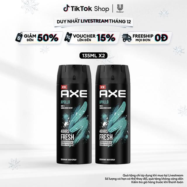Combo 2 Xịt nước hoa toàn thân dành cho nam AXE Apollo (chai 135ml) [1]