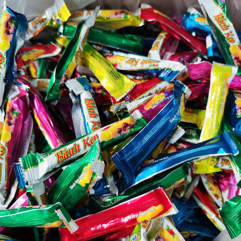 Bánh Kẹp Ống Kem Cẩm Huê 500g/1kg Thơm Ngon ( Food Kem Tươi Đồ Ăn Vặt )