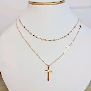 kalung salib 2 layer KL-003 Jewellery Elegan