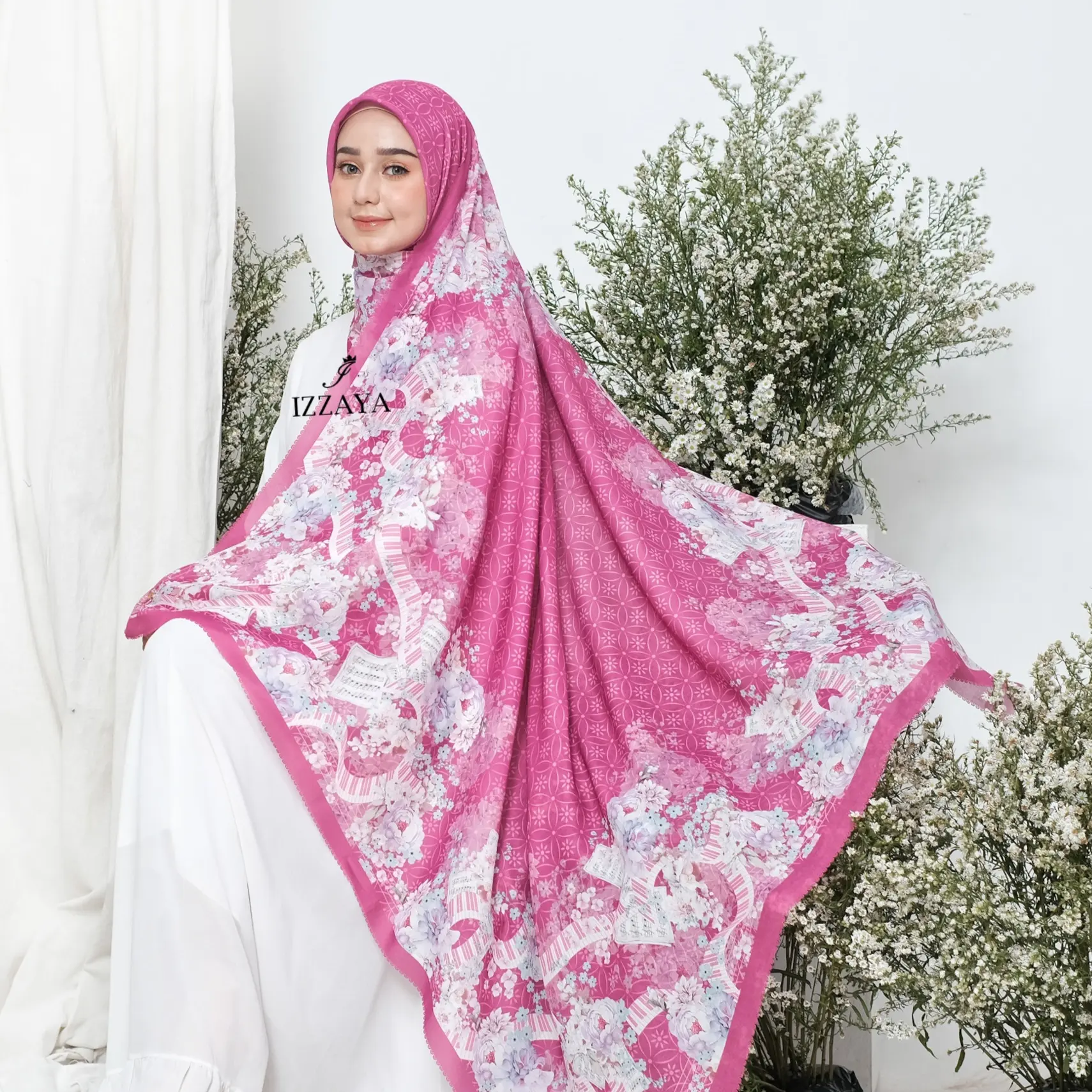 MELODY SERIES Hijab Motif Segiempat Voal Ultrafine