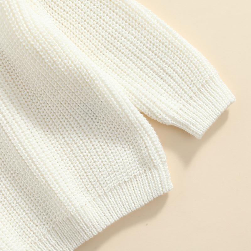 Product Introduction of Baby Solid Color O-neck Sweater Loose Fit Long Sleeve Knitted Pullover for Autumn Winter Casual Clothes 43
