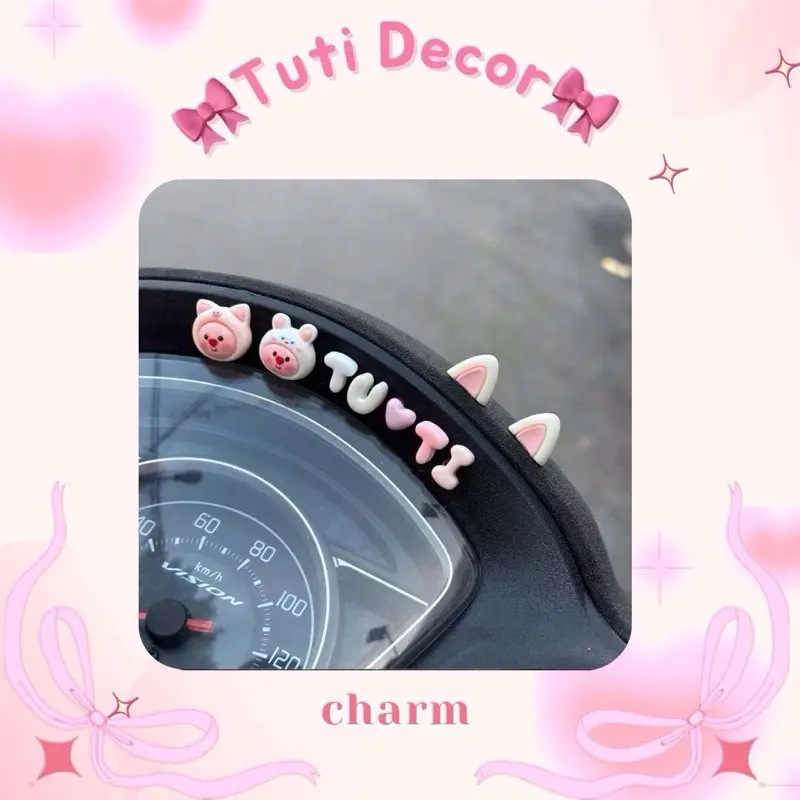 Charm Dán Xe TẶNG KEO - Kem 5