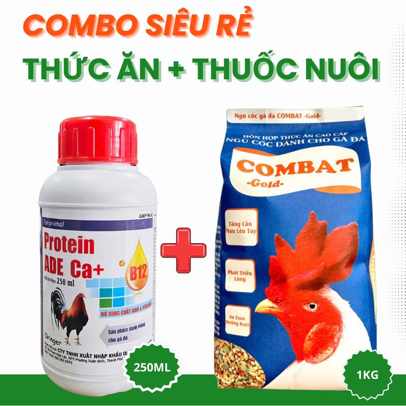 Combo Thức ăn thuốc nuôi gà đá Tăng bo - Sung hừng - Cựa quậy hỗ trợ dưỡng chất thiết yếu thuoc gada