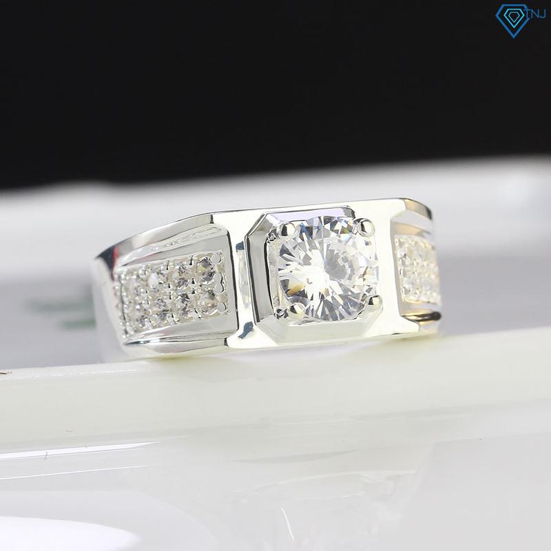 Nhẫn bạc nam đính đá kiểu dáng sang trọng, cao cấp NNA0494 1