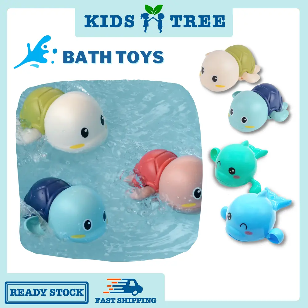 READY STOCK Baby Bath Toys Wind Up Toy Swimming Toy Animal Kids Pool Toys Mainan Mandi Bayi Kanak-kanak