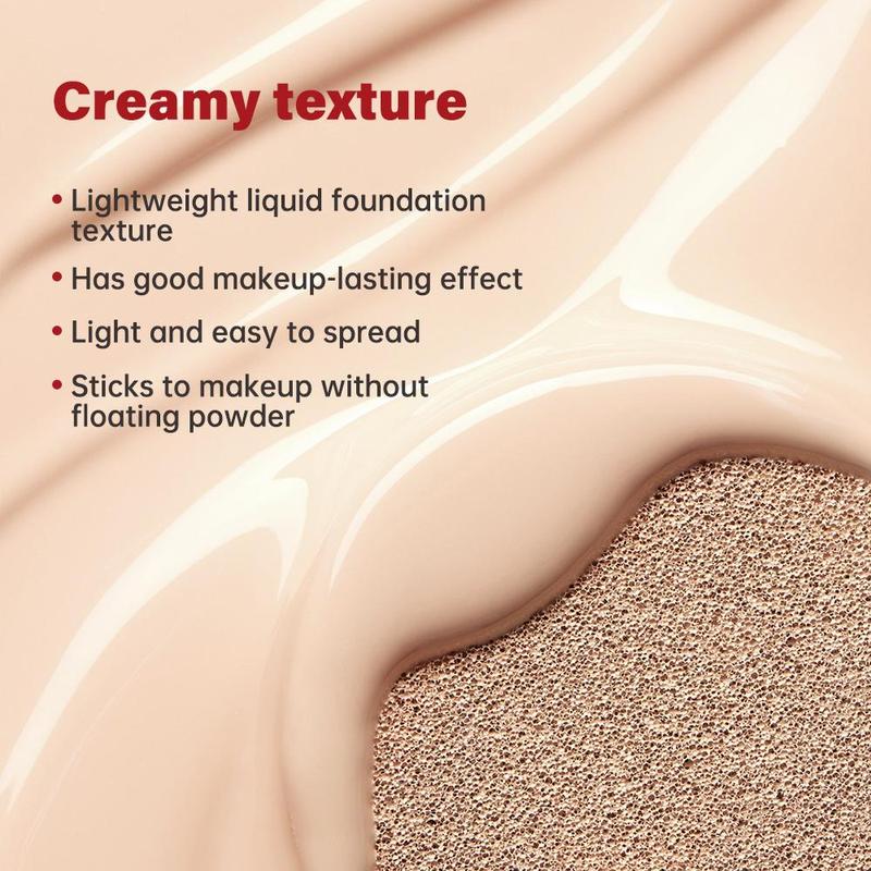 Product Introduction of Long Lasting Air Cushion Foundation, 1 Box Lightweight Concealer Foundation, Full Coverage Flawless Makeup Cream for Women & Girls 8