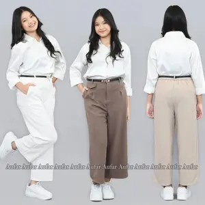 Celana kasual anak perempuan oro pants highwaist