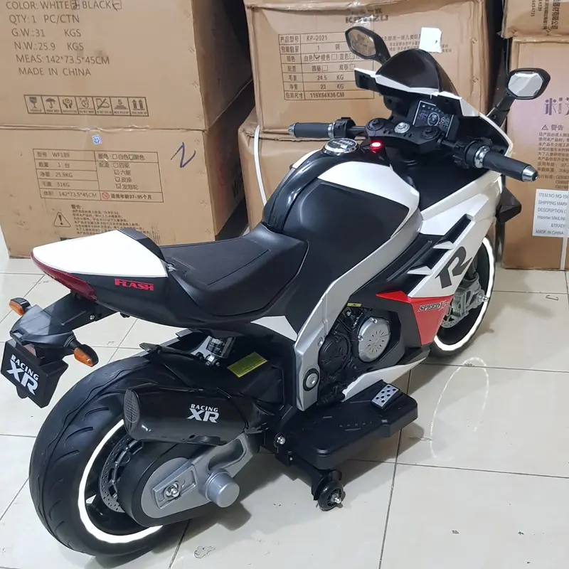 Xe Máy Mô Tô Điện Cho Bé XR racing Tay Ga, Chân Phanh, Kiểu Dáng Thể Thao 2 Động Cơ. Đồ Chơi 5