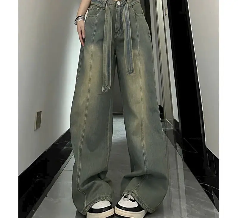 [MỚI] 2 PHIÊN BẢN [NẤM] VÀ [DÀI] QUẦN JEANS SUÔNG PHỐI ĐAI CÁ TÍNH NĂNG ĐỘNG TRẺ TRUNG HOTTREND Women 2
