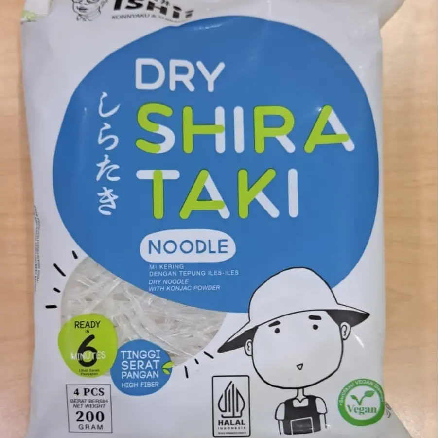 Dry shirataki Mie kering 200 gram  kemasan baru