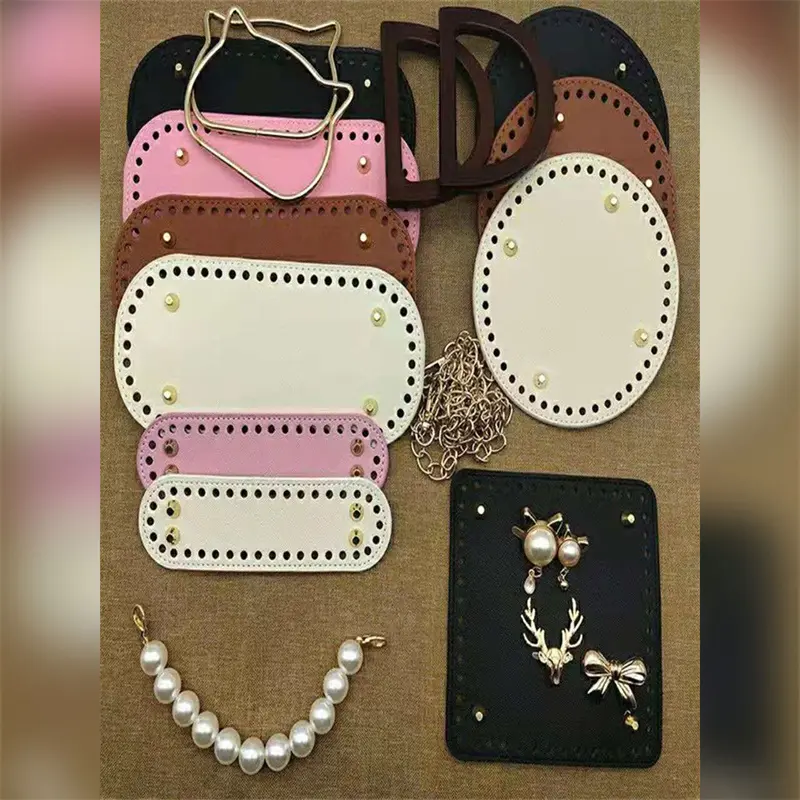 Phân Túi Da, Phụ Kiện Túi Đáy Hình Bầu Dục Và Tròn Thủ Công Tự Làm, Thích Hợp Để Đan Túi, Túi Xách Và Túi Đeo Chéo, Có Thể Được Sử Dụng Làm Đáy