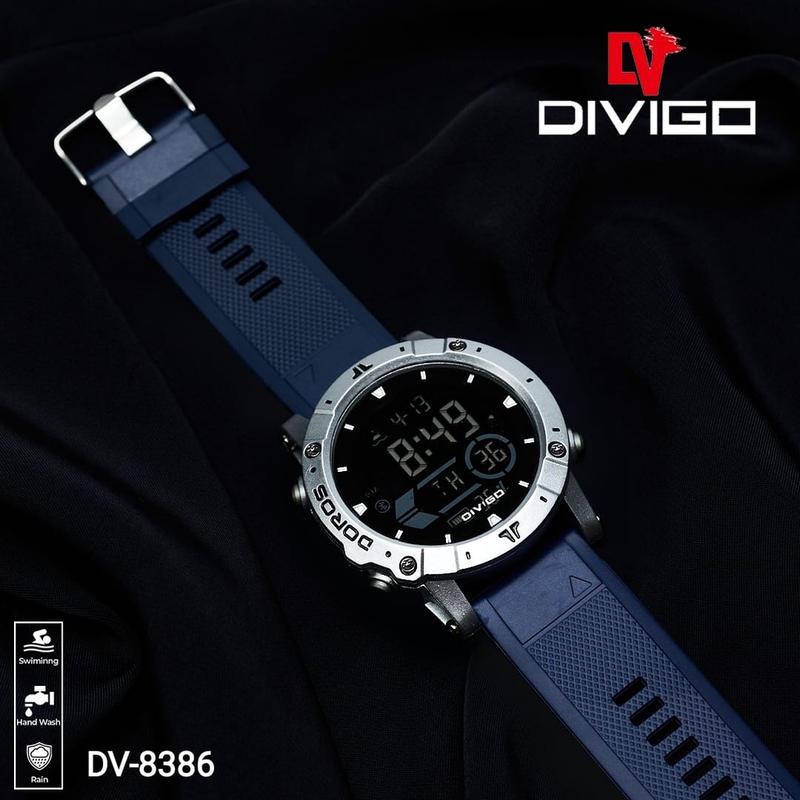 DIVIGO Jam Tangan Digital Pria DV-8386 Water Resistant 3ATM High Quality 1