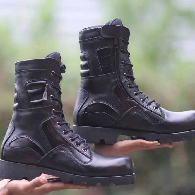 sepatu PDL laras bahan kulit sapi asli safety ujung besi out sol radial,out sol army 0