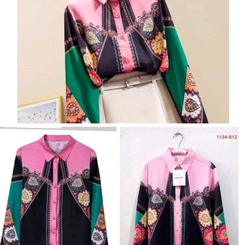 Kemeja silk Import Bkk Premium. Atasan Wanita Panjang Baju 0