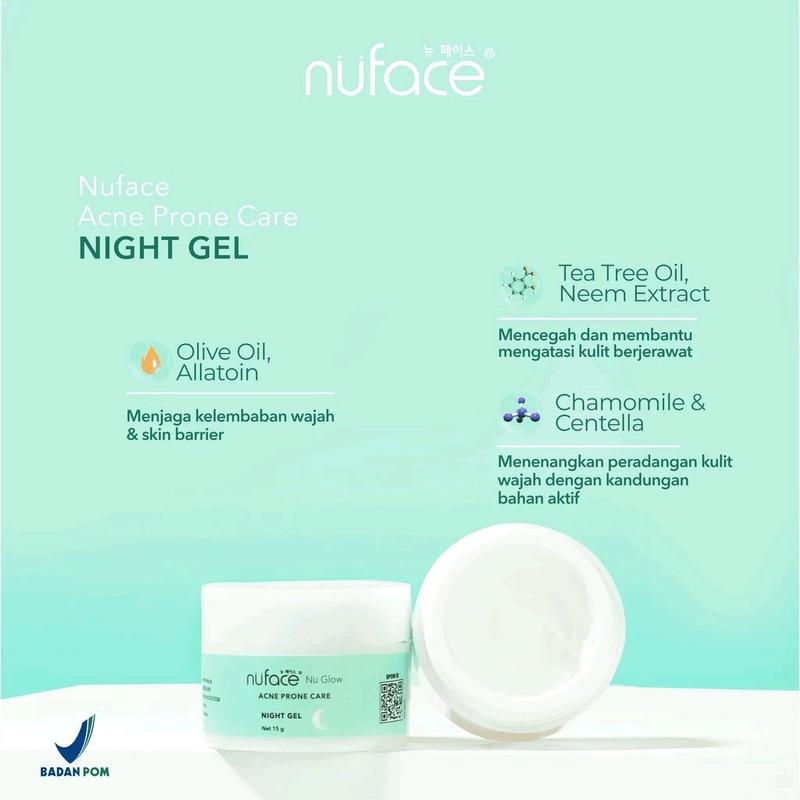 Paket Skincare Nuface 5 in 1 Acne Prone Care / Anti jerawat / skincare nuface hemat Bebas Paraben Facial Berjerawat Treatment 4