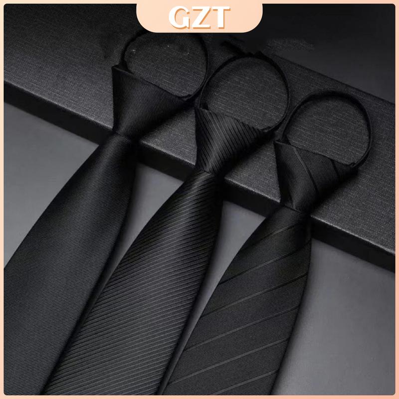 Product Introduction of GZT เนคไทแฟชั่นผู้ชาย เนคไทนักธุรกิจ สีพื้น แบบซิป ไม่ต้องผูก  Men's tie 2