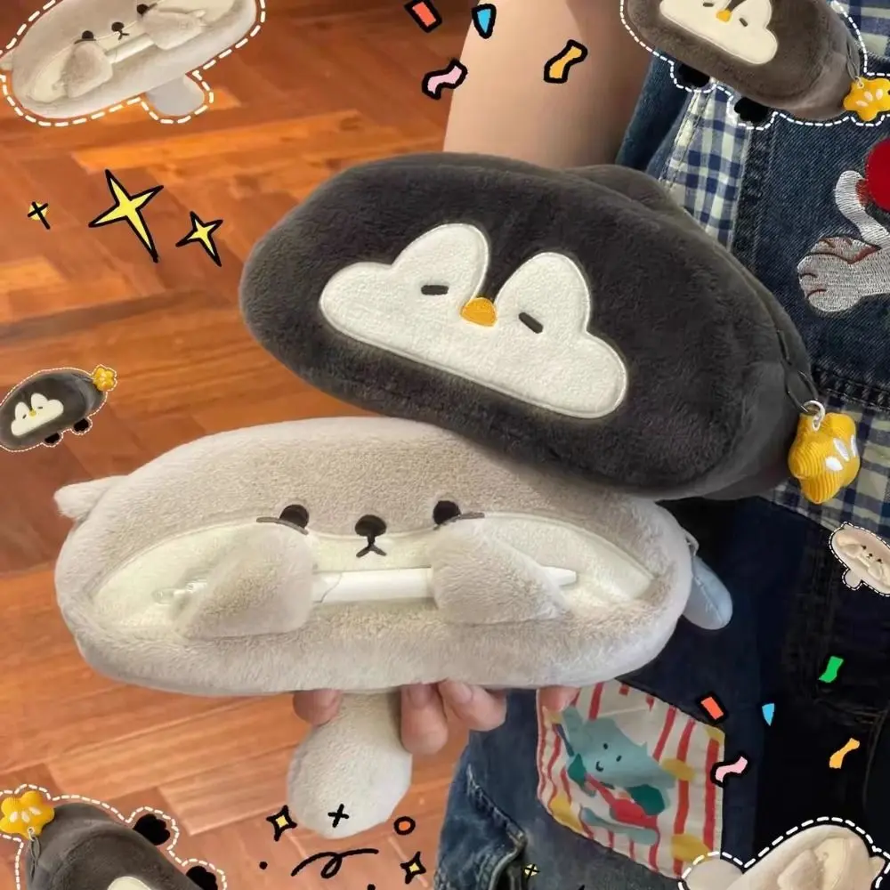 Beg Pen Mewah, Pelbagai fungsi, Reka Bentuk Penguin Otter, Kapasiti Besar, Sesuai untuk Alat Tulis, Bekas Pensel, Hadiah Kembali Ke Sekolah
