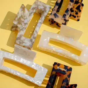 Lovadored Jepit Rambut "The Favourite" Premium bentuk Persegi Panjang bahan Acetate - Besar ukuran 10cm