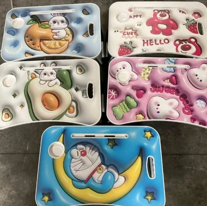 MEJA BELAJAR MDF MOTIF TIMBUL LOTSO 3 LUBANG TABLE MEJA LIPAT