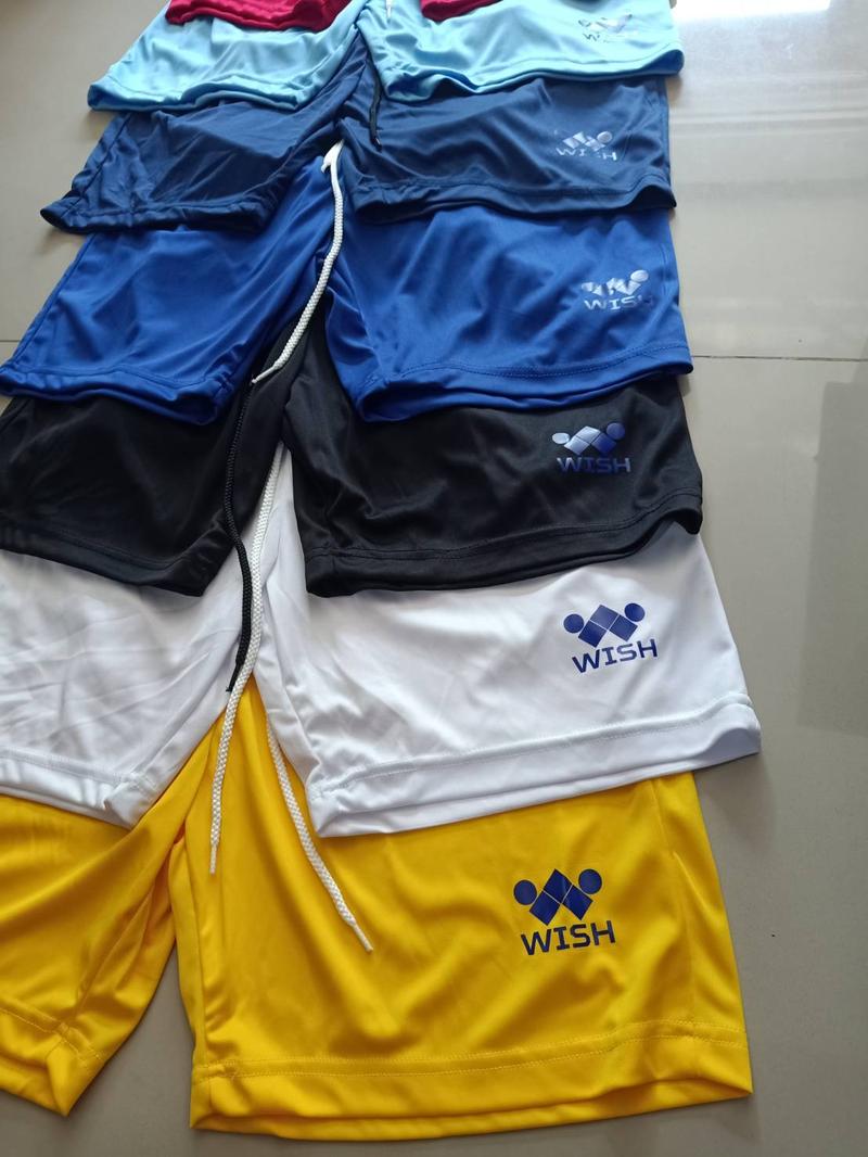Product Introduction of กางเกงกีฬาขาสั้น ผ้าไมโคร ติดโลโก้ wish สีน้ำเงิน 3