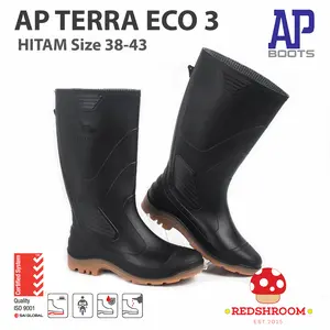 Sepatu Boot Tinggi AP Boots AP TERRA ECO 3 HITAM Kontruksi Tangguh Shoes Karet