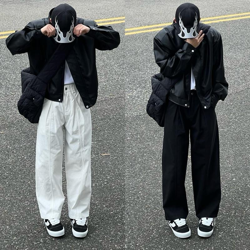 Quần Kaki Line Xếp Ly Ống Rộng Nam Nữ . Kaki Pant Line Xếp Ly Unisex Menswear có túi Ong Nhung 2