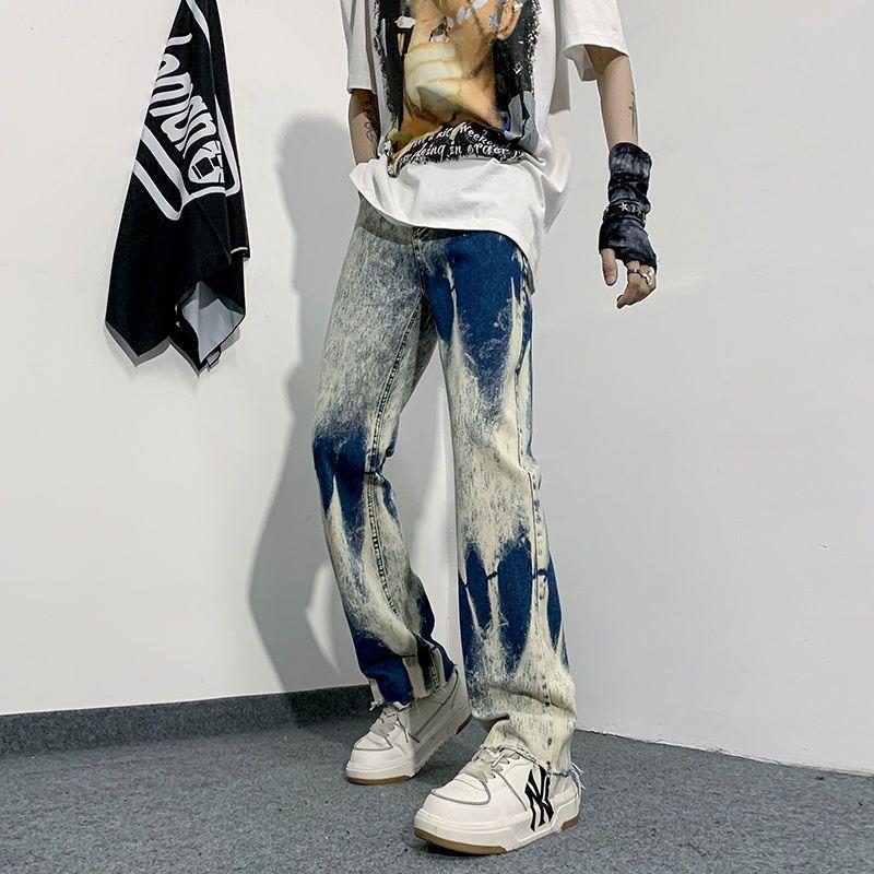 Quần Jean Gradient Phong Cách Tie-Dye Bất Đối Xứng Thiết Kế Phong Cách Đường Phố Cao Cấp Mỹ, Phiên Bản Mỏng Và Hẹp, Quần Ống Đứng, Chất Lượng Cao Cấp, Phong Cách 2024 4