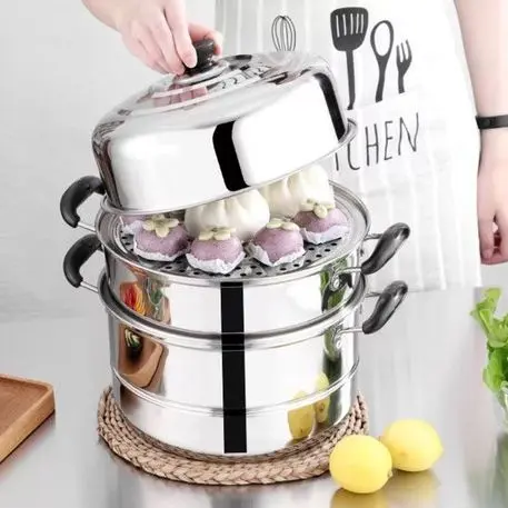 Nồi Hấp Inox 3 Tầng Đa Năng 28cm, Chống Nhỏ Nước Khi Hấp 5