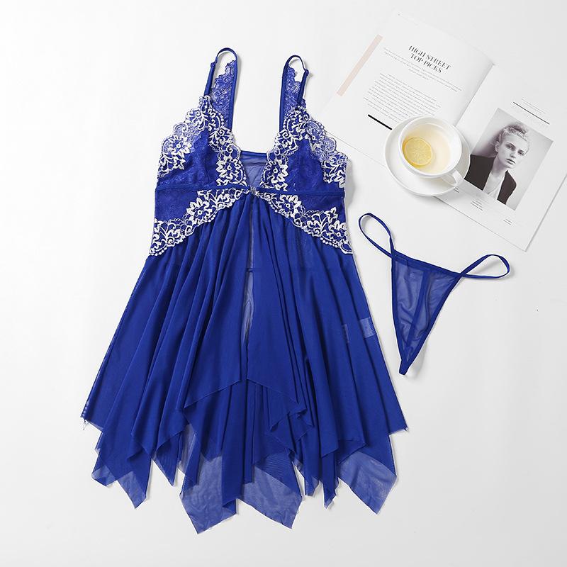 Product Introduction of Women Sexy Night Dress Erotic Lingerie Front Closure  Transparent Lace Underwear 2025 Floral Sleepwear Sex Woman Nightie 17