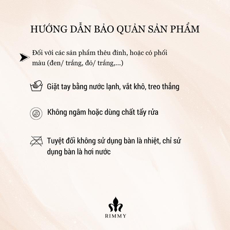 Product Introduction of RIMMY - Áo dài Ngọc Quyên đỏ mận thiết kế thêu đính thủ công hoạ tiết hoa mai Tết Design by Rimmy 13