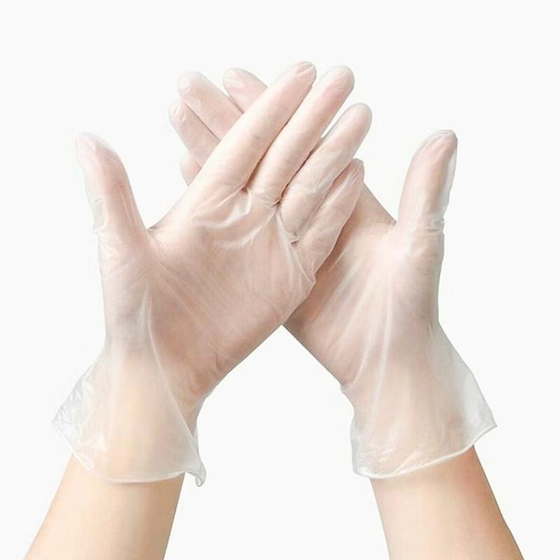 1 Túi 100c Găng tay VINYL trắng trong làm bằng nhựa dẻo PVC dùng trong thực phẩm vệ sinh Chống Nước