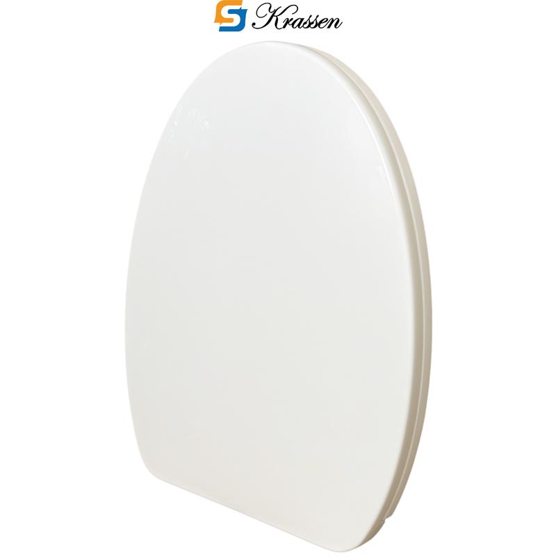 Product Introduction of <Mã KR.23> Nắp bồn cầu đóng êm KRASSEN làm từ nhựa PP cao cấp (màu Trắng sữa) hình mũi nhọn (chữ V) đa năng phù hợp với hầu hết bồn cầu một/hai khối 27