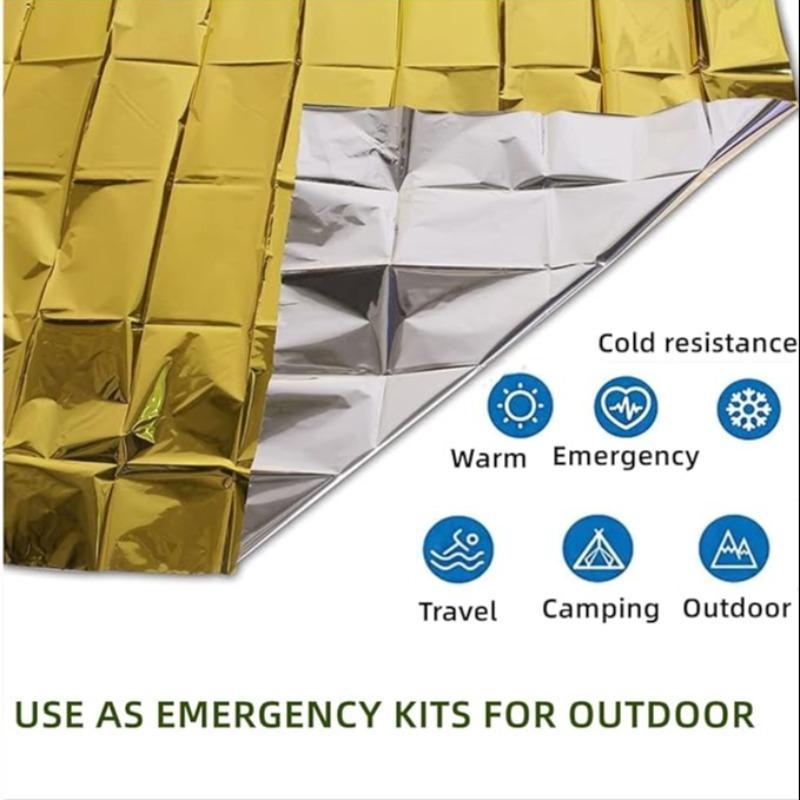 Emergency Mylar Thermal Blanket, 12pcs/set Space Blanket Survival Kit for Outdoor, Camping, Hiking, First Aid 3