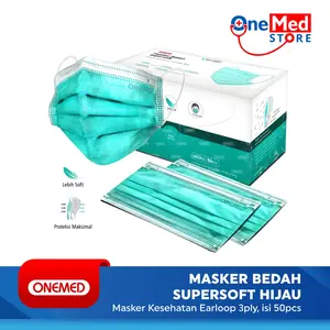 ONEMED - Masker Karet Medis Super Soft Onemed Box Isi 50 Pcs | Surgical Mask OneMed
