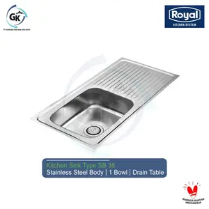 ROYAL Bak Cuci Piring | Kitchen Sink | Washtafel Stainless SB 38 UK 86 x 43 x 15.5 Cm