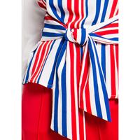 Gambar FAME - Blouse Wanita Lengan Panjang Motif Salur Merah/Biru - 9211458 - Putih, S dari FAME Official Kota Surabaya 3 Tokopedia
