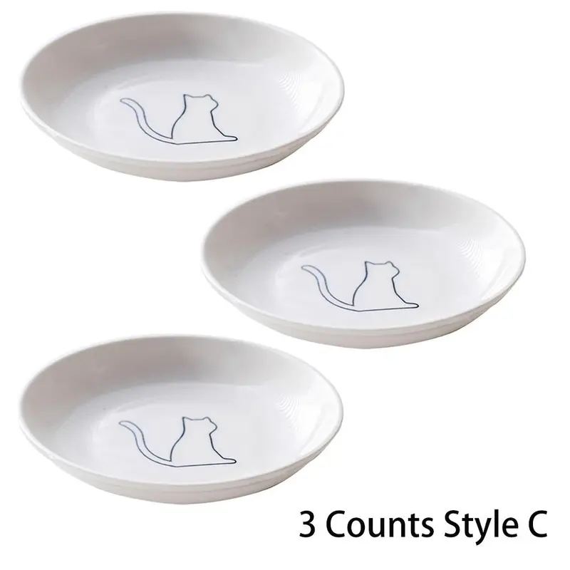 Cat Pattern Ceramic Bowl, 3 Counts/set Pet Feeding Bowl, Pet Food Bowl, Pet Water Bowl, Pet Feeding Supplies, Dog & Cat Accessories 4