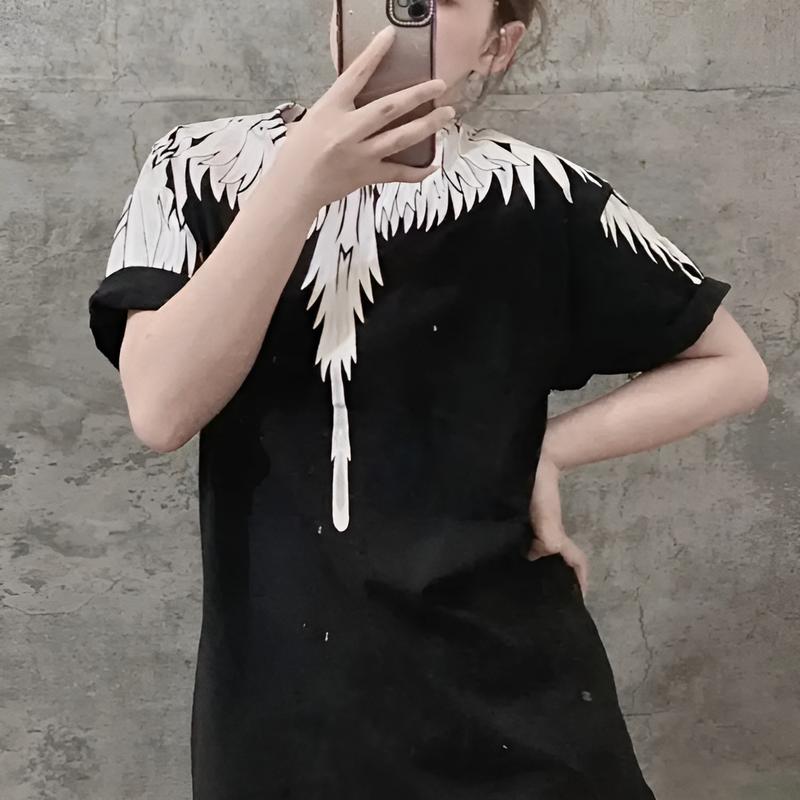 Áo phông đại bàng trắng chất poly thoáng khí form rộng. Áo thun cánh chim trắng nam nữ cổ tròn unisex hottrend  D51