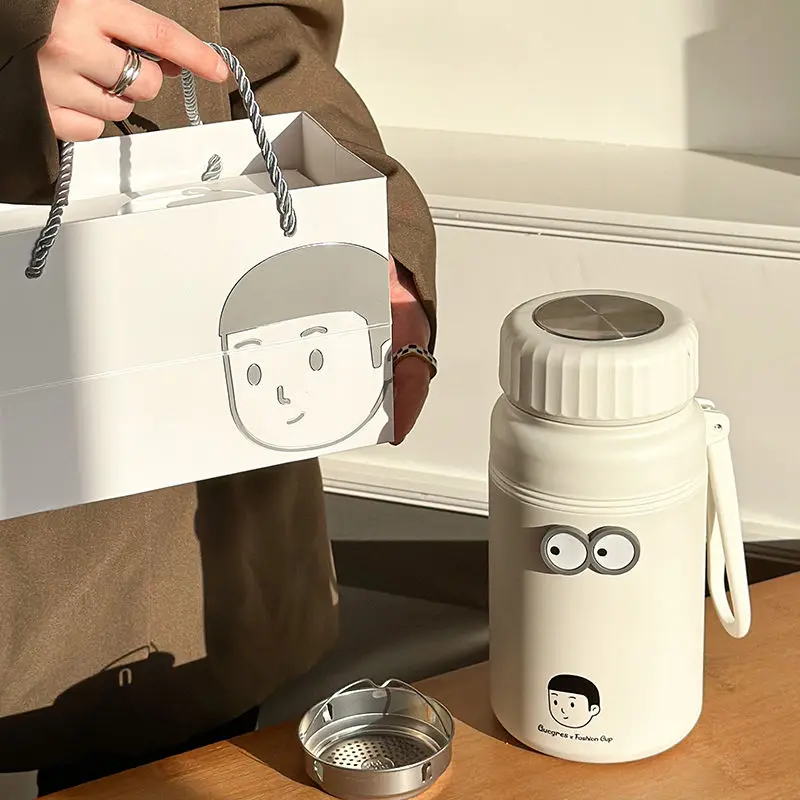 Cốc Cách Nhiệt, Cấp Thực Phẩm 316, Dung Tích Lớn (1000ml), Thích Hợp Cho Học Sinh Nữ, Cốc Nước Giữ Nhiệt, Bộ Lọc Trà Ưa Nhìn Nồi Cách Nhiệt 2