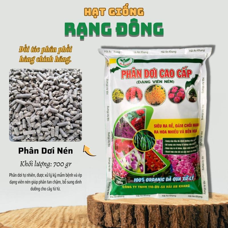 Phân Dơi Viên Nén HAK Túi 700gr Phân hữu cơ dơi chuyên cho Hoa Rau màu Cây ăn quả - Hạt giống Rạng Đông