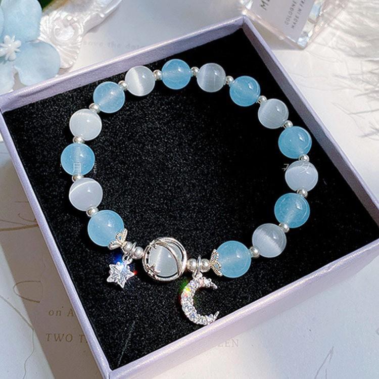 Product Introduction of （COD）Vòng Tay Tua Rua Hình Bướm, Thiết Kế Cổ Xưa Opal Bùng Nổ, Dành Cho Nữ, Pha Lê Ánh Trăng Màu Xám Aquamarine, Quà Tặng Cho Bạn Gái Và Bé Gái, Đá Ánh Trăng Màu Xám Thanh Lịch, Phong Cách Trăm Chuỗi vòng 15