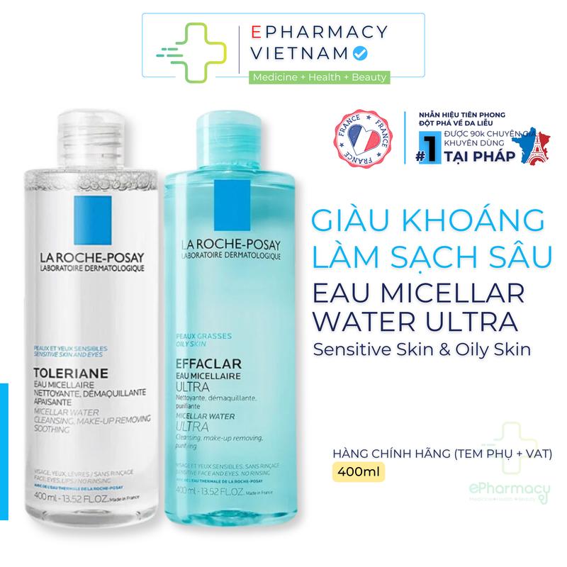[HÀNG CÔNG TY] Nước Tẩy Trang LA ROCHE-POSAY Eau Micellar Dành Cho Da Dầu Mụn, Da Nhạy Cảm 400ml