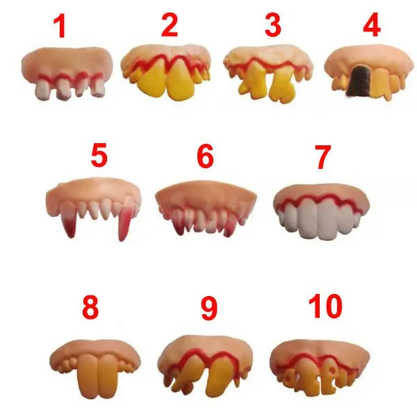 Răng Giả 10 20 Kiểu Hóa Trang Halloween Vẩu Hô Sún Vàng Nanh Đen - Hàng Có Sẵn - Chọn Mẫu - 001537- 001542
