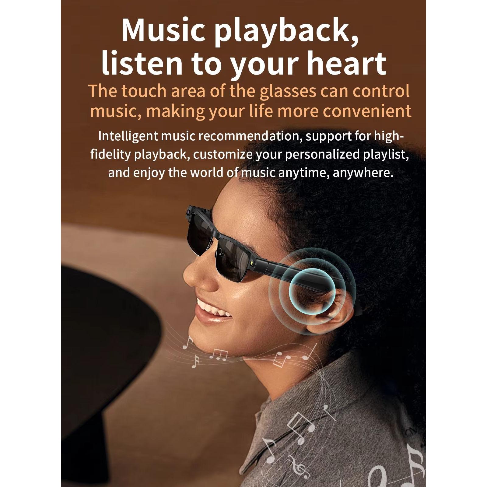 Camera Smart Glasses Photo Video Record BT Call Music Playback Smart Glasses Al Object Recognition Voice Assistant Sunglasses - Image 5