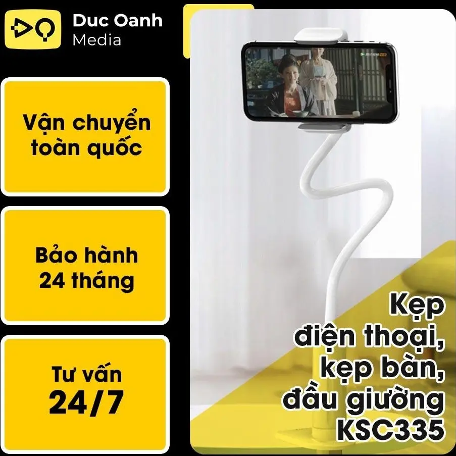 Kẹp điện thoại đầu giường để bàn KK335 dùng quay video livestream chụp ảnh xem phim